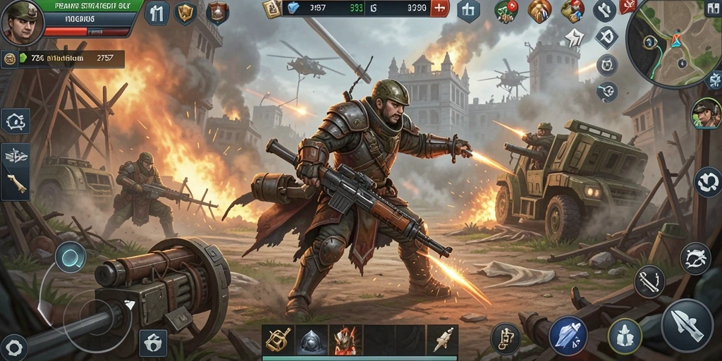 Screenshot gameplay dari 2757 menunjukkan aksi strategis yang mendebarkan.