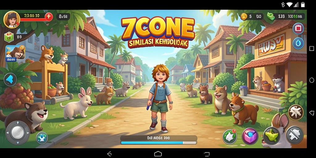 Screeenshot utama 7CONE menampilkan gameplay simulasi yang menarik.