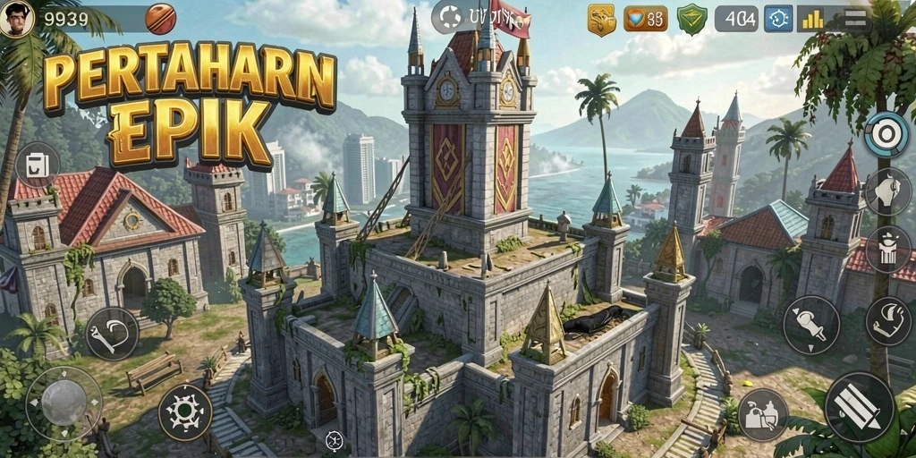 Gameplay menara pertahanan yang intens dan strategis di 9939.