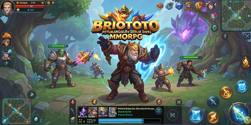 Tangkapan layar dari gameplay BRIOTOTO yang menampilkan pertarungan epik di dunia MMORPG.