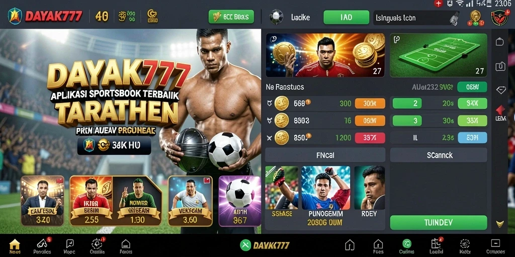 Tampilan gameplay Sportsbook di aplikasi DAYAK777.