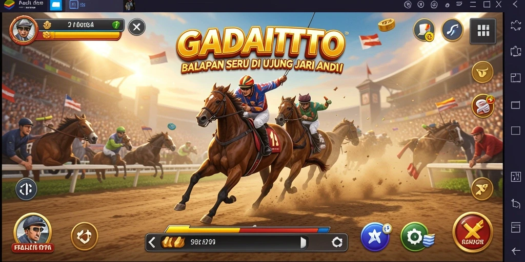 Tampilan gameplay balapan yang seru dan mendebarkan di GADAITOTO.