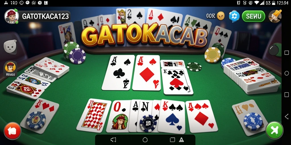 Tampilan screenshot GATOTKACA123 memperlihatkan keseruan permainan Gaple.
