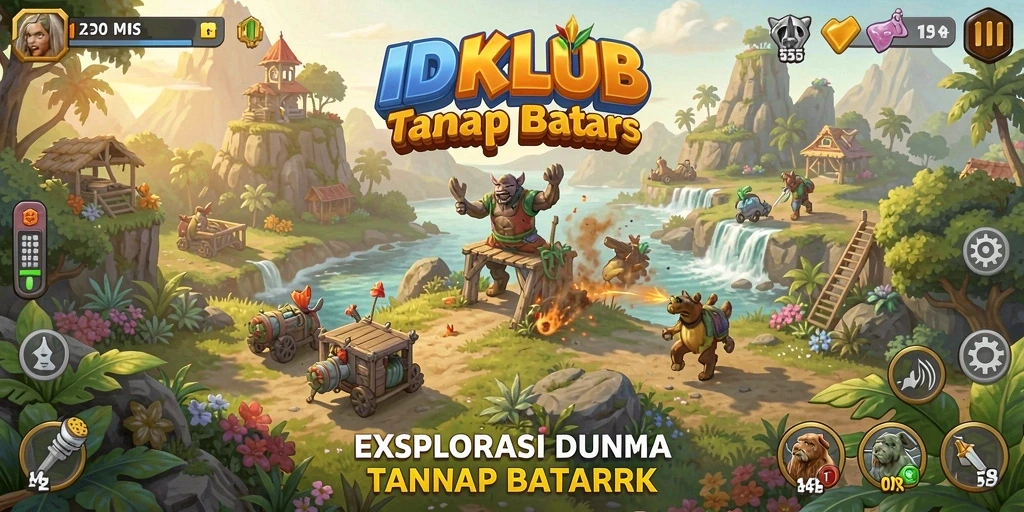 Tampilan screenshot utama IDKLUB yang menunjukkan eksplorasi dunia yang luas.