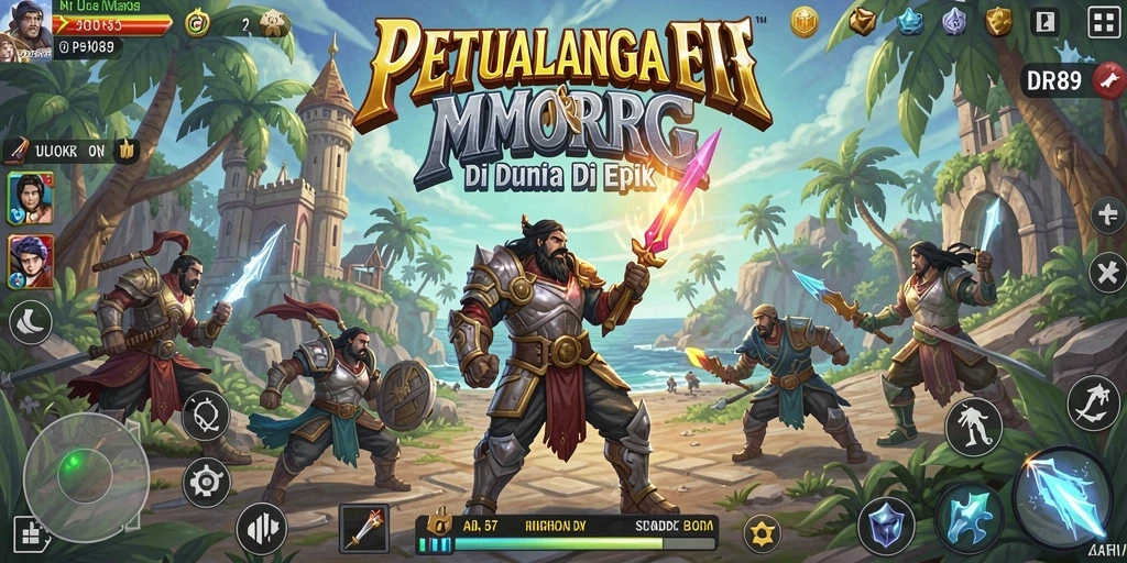 Tampilan gameplay epik di IDR89 dengan aksi seru dan kolaborasi antar pemain.