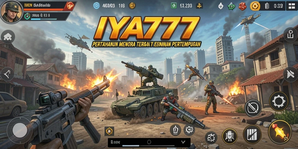 Tampilan utama gameplay IYA777 yang mendebarkan dalam pertahanan menara.