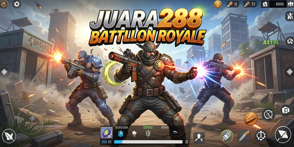 Tampilan screenshot JUARA288 menampilkan momen pertarungan seru di arena Battle Royale.