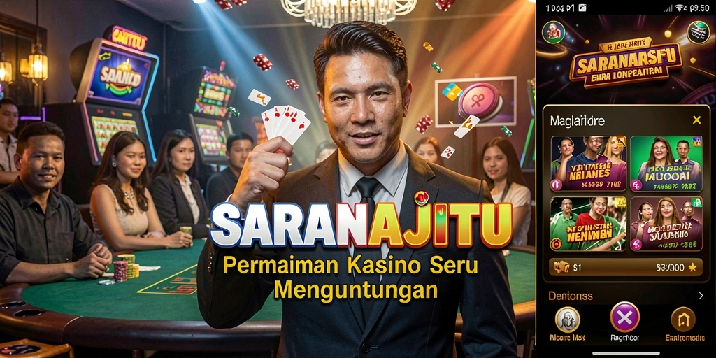 Tampilan gameplay menarik dari SARANAJITU dengan banyak pilihan permainan Kasino.