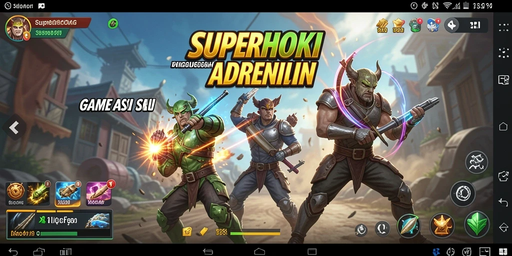 Tampilan gameplay menegangkan dari SUPERHOKI saat bertarung.