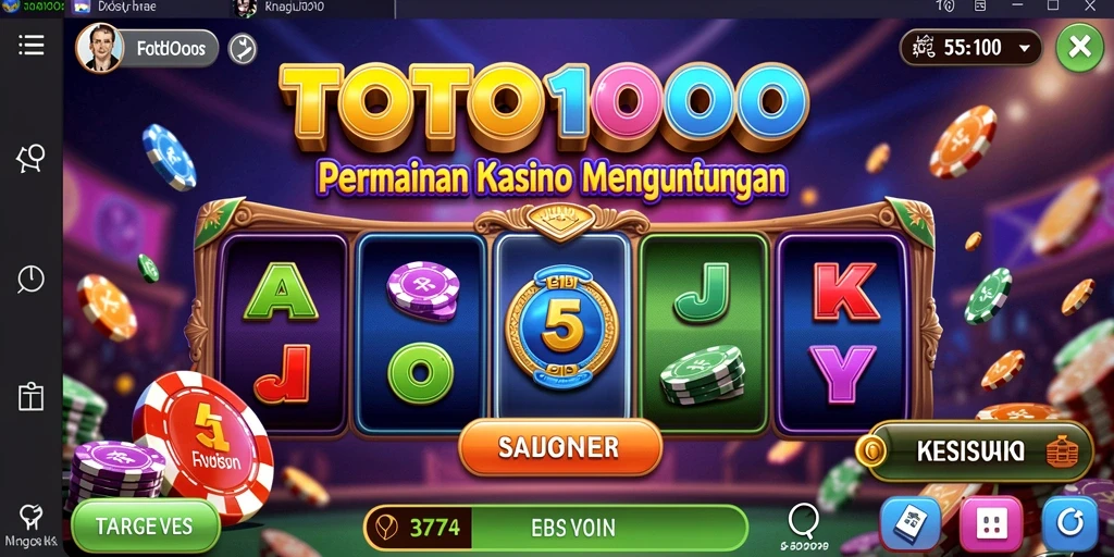Screenshot gameplay TOTO1000 dengan tampilan mesin slot Kasino.