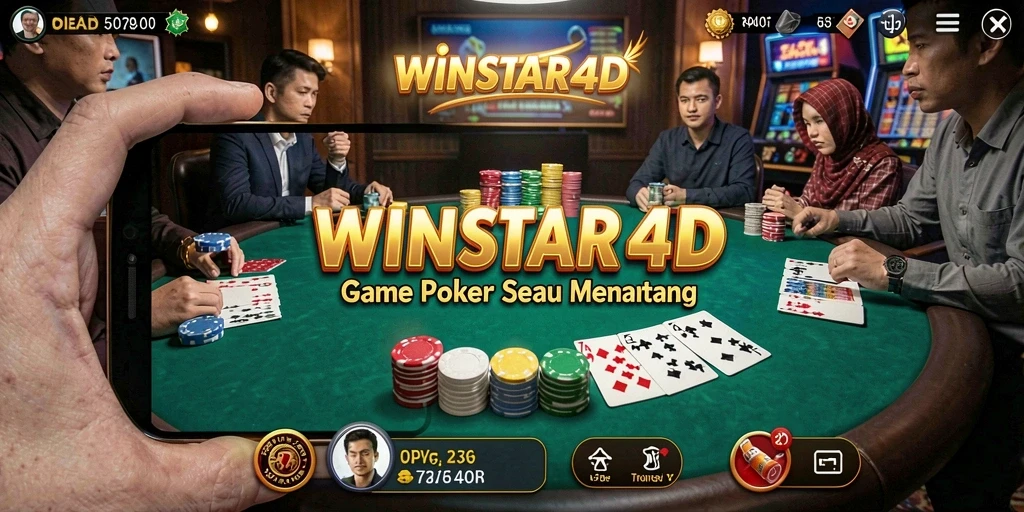 Tampilan gameplay poker seru di WINSTAR4D