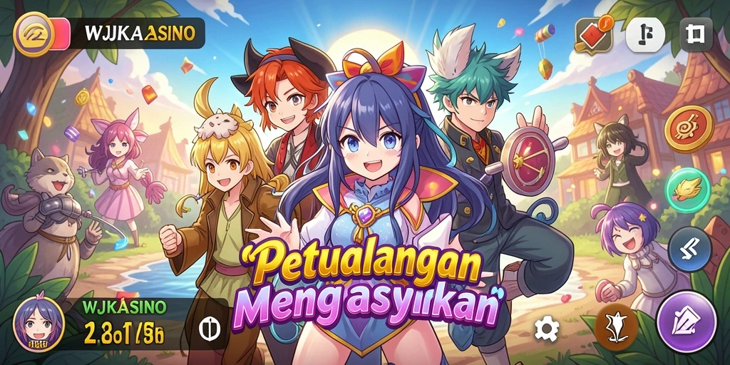 Tampilan gameplay WJKASINO dengan karakter Anime yang menawan.